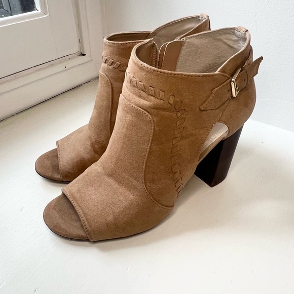 Unisa Peep-toe Heeled Booties in Camel- Women’s 8 - Picture 1 of 10